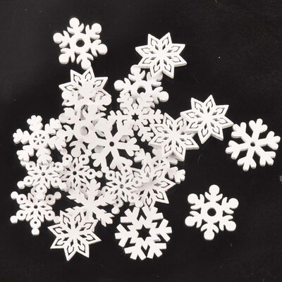 

Pack Of 50 Wooden Snowflakes Christmas Winter Holiday Home Party Decorations DIY Crafts Kit