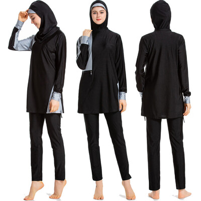 

Roseonmyhand Women Muslim Bathing Suit With Cap Printing Swimsuit Beachwear Women Swimwear