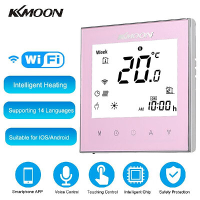 

KKmoon Digital Water Heating Thermostat with WiFi Connection & Voice Control Energy Saving AC 95-240V 5A Touching Screen LCD Displ