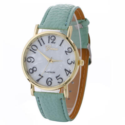 

New Fashion Women Casual Watch Leather Band Stainless Steel Analog Quartz Wristwatch Woman Female Lady Watches Green