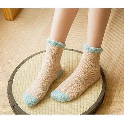 

Fashon Socks Cashmere Thicken Coral Winter Women Cute Casual Warm SDamenocks New