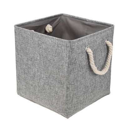 

Foldable Cotton Linen Square Storage Basket Clothes Toys Sundries Container