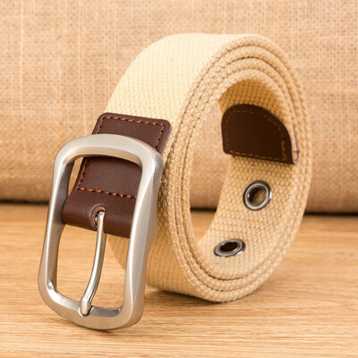 

Canvas belt Alloy pin buckle youth casual belt Hot selling Men&Women canvas weaving cowboy pants belt 110-150cm