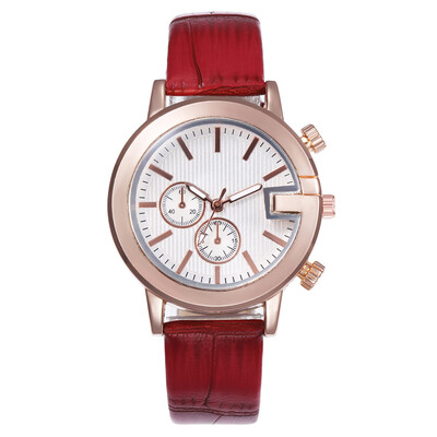 

Hot fake double-eye ladies fashion watch simple belt quartz watch female models