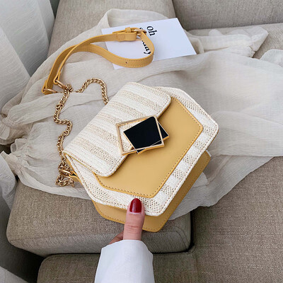 

Ins fashion texture hit color popular Korean version hundred lap chain bag woman 2019 new single shoulder oblique satchel