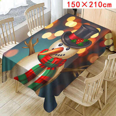 

Tailored Christmas Tablecloth Print Rectangle Table Cover Holiday Party Home Decor