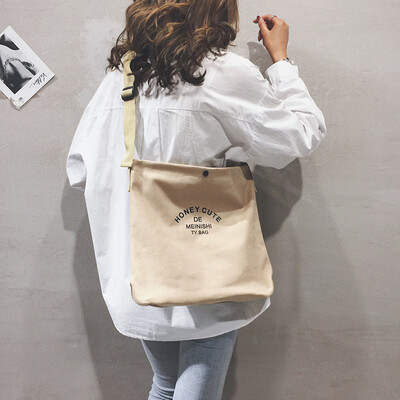 

Canvas big bag female 2019 new wave Korean version of the wild printing tote bag casual large capacity shoulder Messenger bag