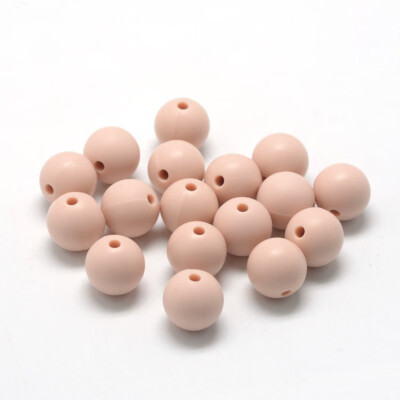 

Food Grade Environmental Silicone Beads Chewing Beads For Teethers DIY Nursing Necklaces Making Round PeachPuff 810mm Hole