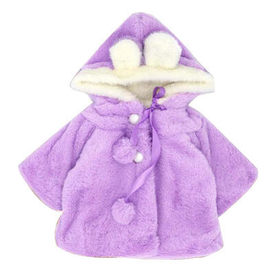 

Baby Girls Winter Cute Warm Thick Fleece Cloak Rabbit-Ear Shape Hooded Coat