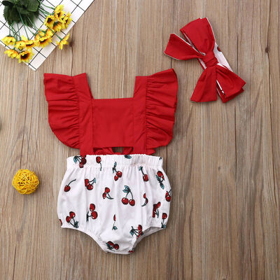 

Kids Newborn Baby Girls Romper Hollow Out One-PiecesHeadband Jumpsuit Outfit