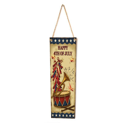 

Retro Wooden Door Sign Board Independence Day Home Wall Art Hanging Pendant