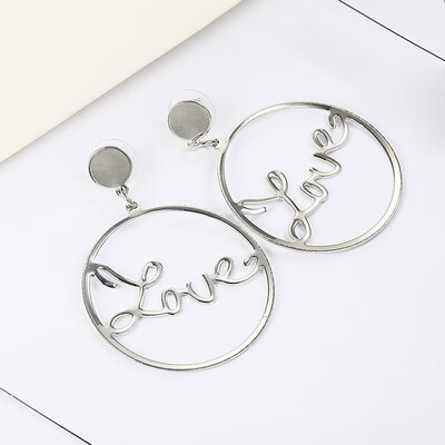 

Simple Elegant Hoop Earrings Round Circle Golden Silver Color Personalized Statement Earrings For Women Brinco Earrings E0336