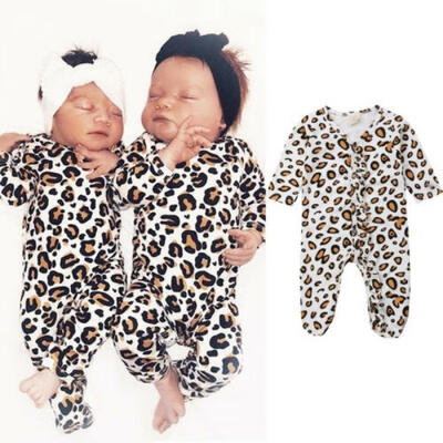 

Newborn Baby Girl Boy Leopard print Clothes Romper Bodysuit Jumpsuit Outfits