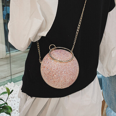 

Advanced sense bag Ocean ring handbag handbag New 2019 texture small round bag ins chain Messenger bag