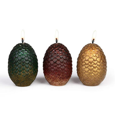

3pcs Sculpted Egg Candles Egg Paraffin Model Candlelight Dinner Decorations