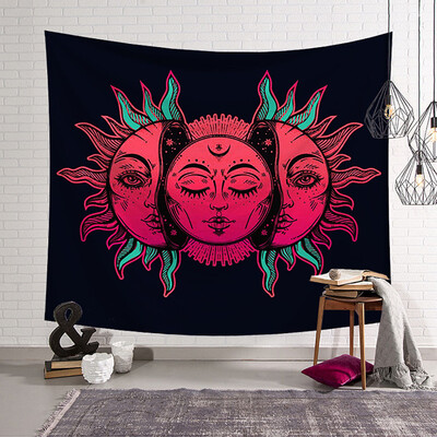 

Toponeto Psychedelic Moon&Sun Wall Hanging Beach Towel Art Tapestry Dorm Home Decor