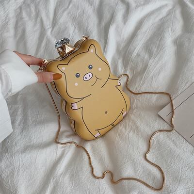 

Summer cartoon bag ins chain clip girl bag new 2019 network celebrity cute single shoulder bag oblique satchel