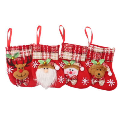 

Gobestart 4PC Christmas Gift Socks Candy Bag Party Xmas Tree Hanging Decor 16x12cm