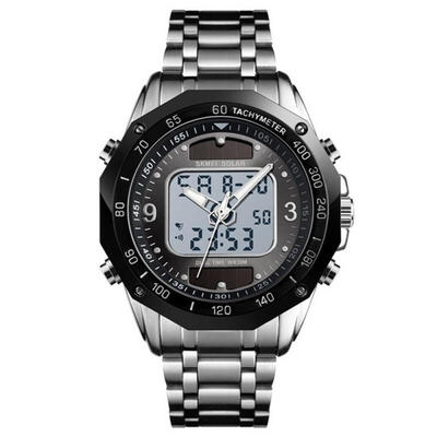 

SKMEI 1493 Digital Analog Watch Stainless Steel Outdoor Sport Waterproof Watches For Men