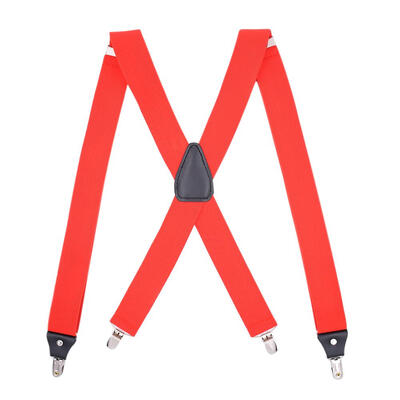 

10 Color Men Suspender X Shape 4 Clip Braces Elastic Adjustable Strap Brace