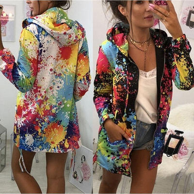 

Womens Langarm Kapuzen Hoodies Sweatshirt Parka Jacke Mantel Outwear Mantel