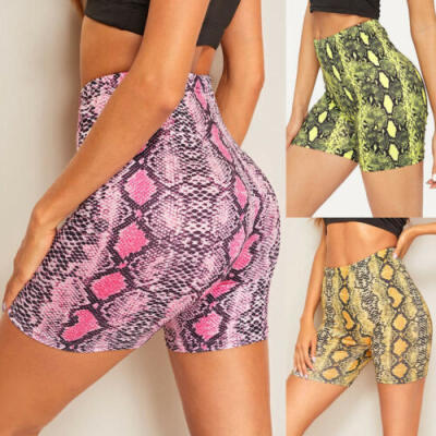 

Women Summer Pants Snakeskin Pattern High Waist Shorts Beach Short Trousers UK