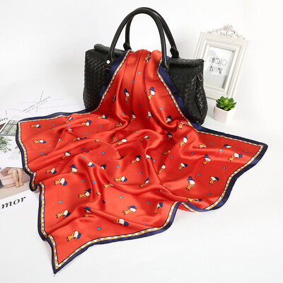 

Korean version of autumn&winter wild scarf dual-use shawl womens bib wild fashion printing silk scarves sunscreen