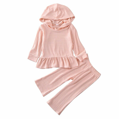 

Baby Girls Toddler Kid Outfits Clothes Hooded T-shirt Tops Pants Trousers