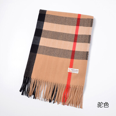 

Korean version of the autumn&winter plaid long warm scarf female imitation cashmere dual-use large shawl double-sided versatile student collar