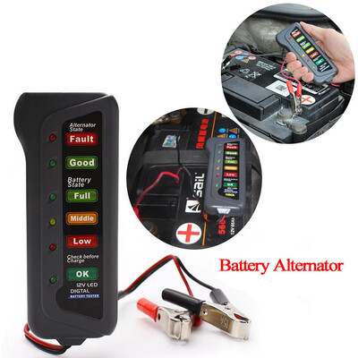 

Siaonvr 12V Car Digital Battery Alternator Tester 6 LED Lights Display Diagnostic Tool