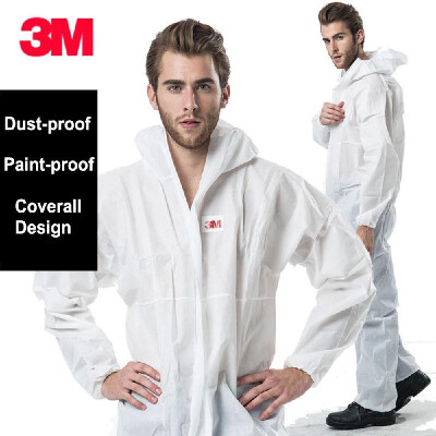 

3M 4515 Disposable Protective Coverall Breathable Hooded Protective Clothing Overall Size  White