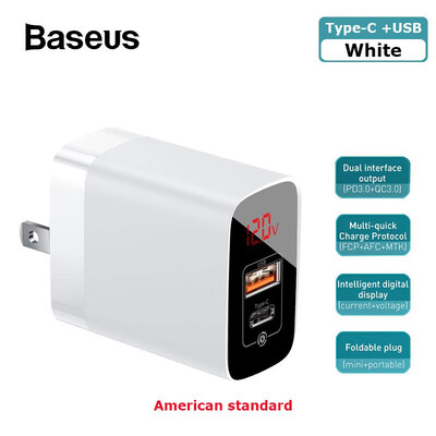 

Baseus PPS Digital Display 18W quick Charger for iPhoneHUaweiSamsung portable wall charger for travel