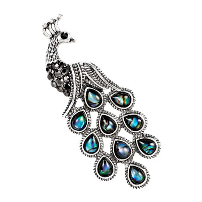 

Vintage Silver Animal Shape Brooch Shell Covered Wedding Birthday Gifts for Women