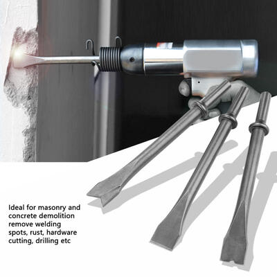 

Greensen 3pcs Air Hammer Chisel Set Extra Long Round Shank Pneumatic Hammer Bit Set