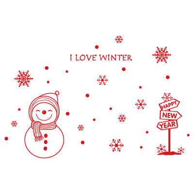 

Toponeto Wall Window Stickers Santa Claus Snowman Snowflake Christmas Xmas Vinyl Decals
