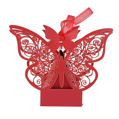 

10pcs Wedding Gift Boxes Bags Hollow Butterfly Candy Box For Baptism Birthday First Communion Christening Party Supplies