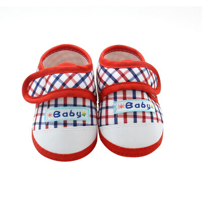 

Soft Sole Cotton Baby Shoes Newborn Girls Boys Plaid First Walkers Toddler Prewalker Size 11 12 13