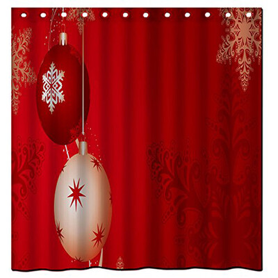 

Gobestart Custom Merry Christmas Fabric Waterproof Bathroom Shower Curtain 65x 72