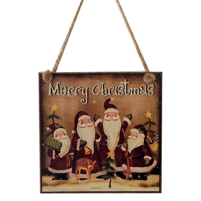 

〖Follure〗Happy Christmas Wooden Pendant Door Decorations Hanging Party Decoration
