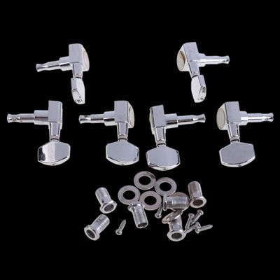 

6 Chrome Guitar String Tuning Pegs Tuners Machine Heads Acoustic Electric