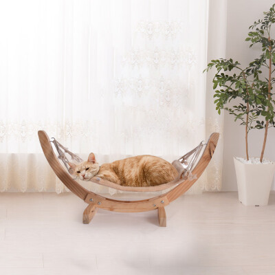 

Siaonvr Wood Cat Hammock Soft Plush Cat Bed Attractive And Sturdy Perch