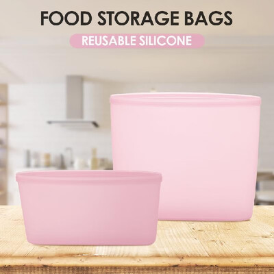 

3pcs Reusable Silicone Food Storage Bags Food Preservation Bags Food Container Leakproof for Vegetable Liquid