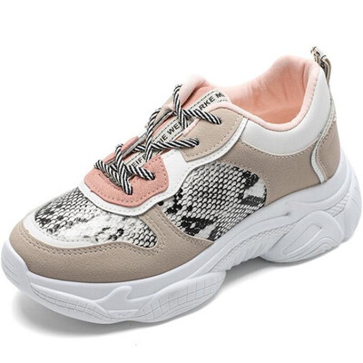 

2019 new Snake mixed colors plush Fashion high quality women sneakers PU winter tenis feminino Woman Shoes wedges espadrilles