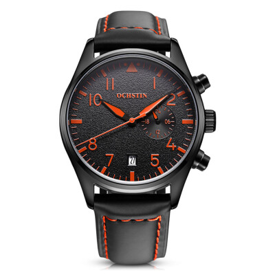 

OCHSTIN 6043C Men Casual Waterproof Multi-function Leather Watch