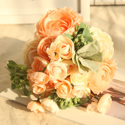 

Toponeto Multicolor Phantom Rose Peony TOP Silk Flowers Bouquet Single Decor Wedding