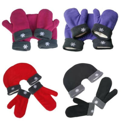 

Couple Gloves Polar Fleece Lovers Winter Warm Handle Double Mittens