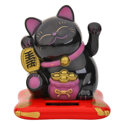 

Cute Solar Shaking Hands Lucky Cat Fortune Crafts Figurines Miniatures Gift