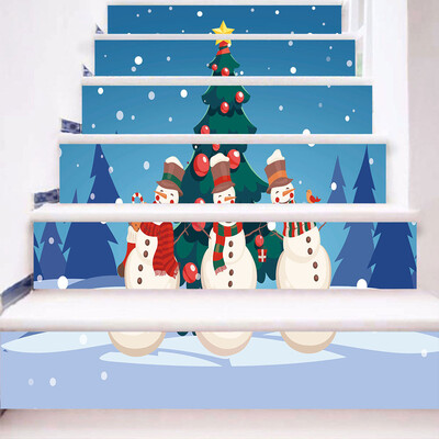 

Toponeto Christmas 3D Simulation stair stickers Waterproof Wall Stickers DIY Home Decor
