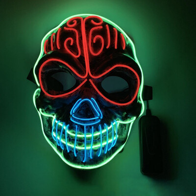 

EL Wire Woven Light Up Halloween Mask Glowing Cosplay Costume Mask For Festival Party