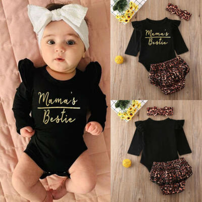 

AU 3Pcs Toddler Baby Girl Romper Bodysuit Ruffles Pants Shorts Outfits Set 0-18M